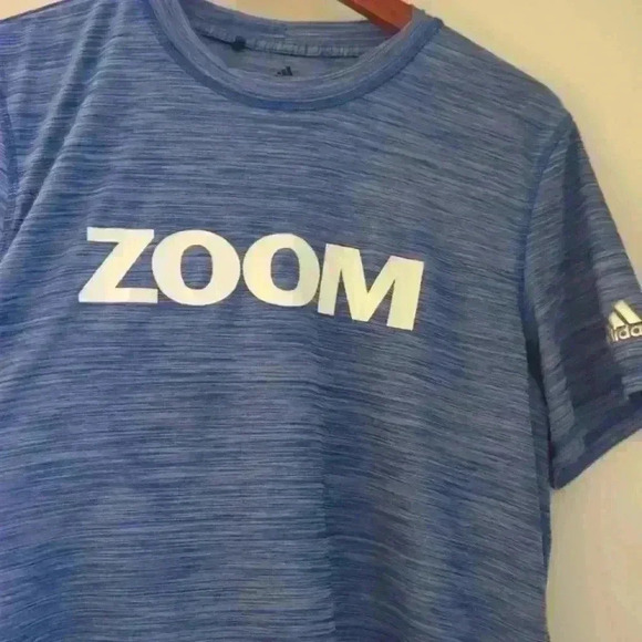 ADIDAS | Blue/Green Men's Textured Zoom Bike T-Shirt Size Small - Picture 2 of 4